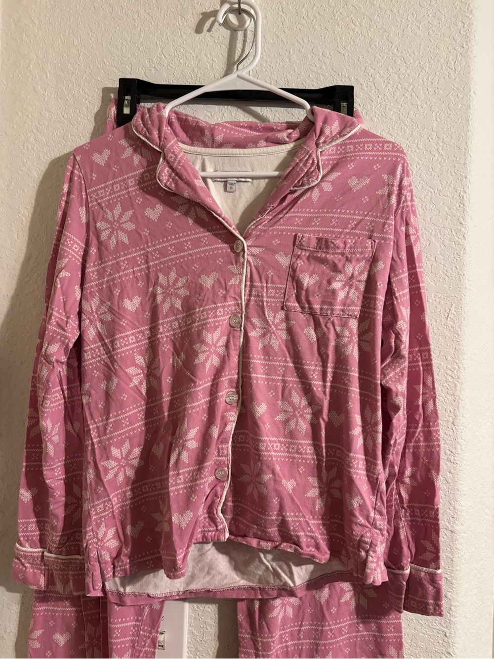 PJ Salvage Pink Christmas Pajama Set